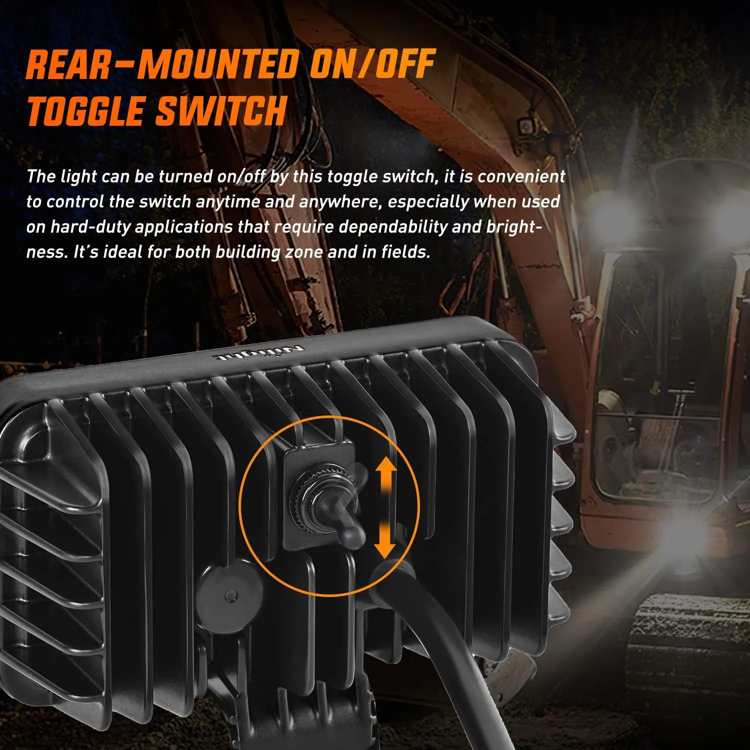 4.4 Inch 36W Square Flood Toggle Switch LED Work Lights (Pair)