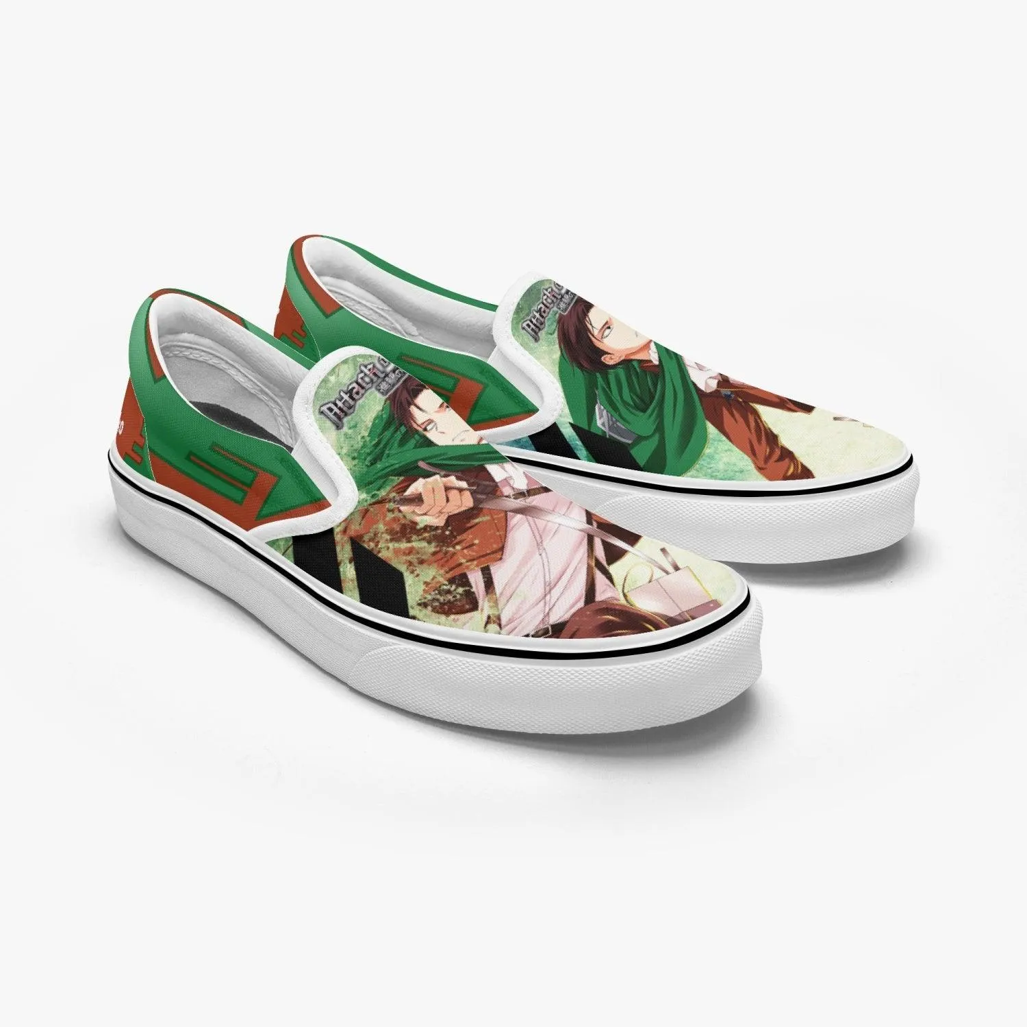 Attack On Titan Levi Ackerman Slip Ons Anime Shoes
