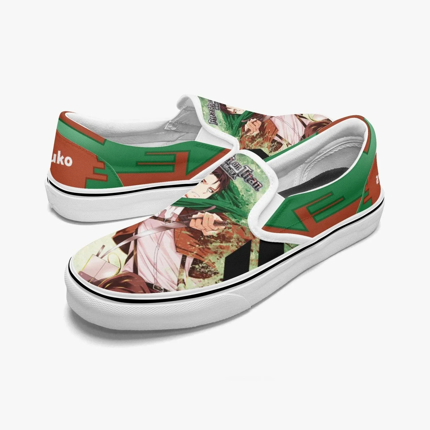 Attack On Titan Levi Ackerman Slip Ons Anime Shoes