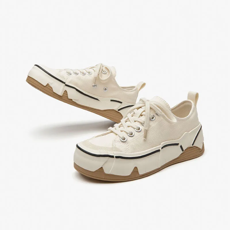 BeauToday Women's Leisure Canvas Sneakers with Irregular Design