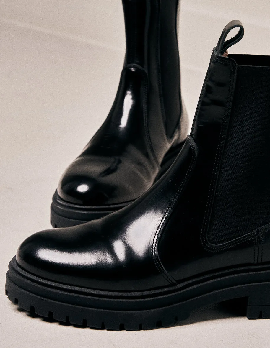 Bottines Perrine - Cuir box noir