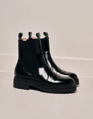 Bottines Perrine - Cuir box noir