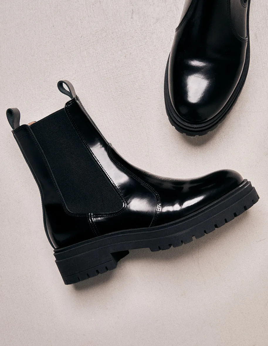 Bottines Perrine - Cuir box noir