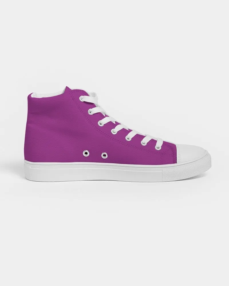 Bright Purple Women's High-top Canvas Sneakers | Women's | Bright Pure Purple | C38M100Y0K0