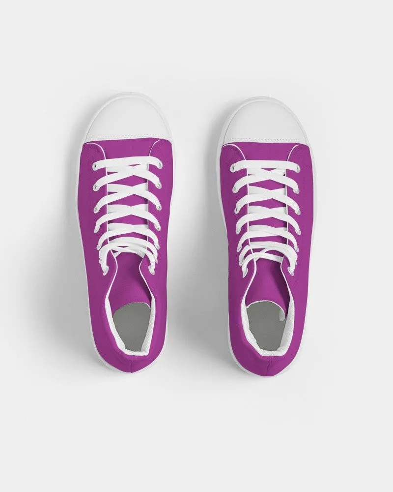 Bright Purple Women's High-top Canvas Sneakers | Women's | Bright Pure Purple | C38M100Y0K0