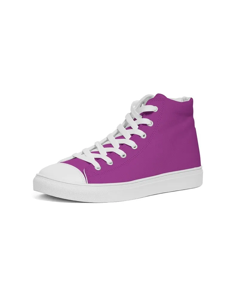 Bright Purple Women's High-top Canvas Sneakers | Women's | Bright Pure Purple | C38M100Y0K0