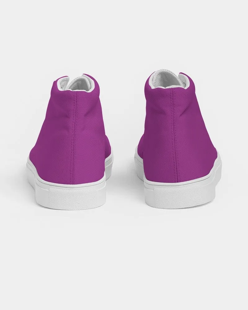 Bright Purple Women's High-top Canvas Sneakers | Women's | Bright Pure Purple | C38M100Y0K0