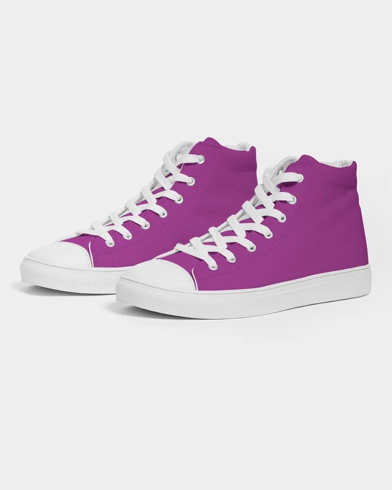 Bright Purple Women's High-top Canvas Sneakers | Women's | Bright Pure Purple | C38M100Y0K0