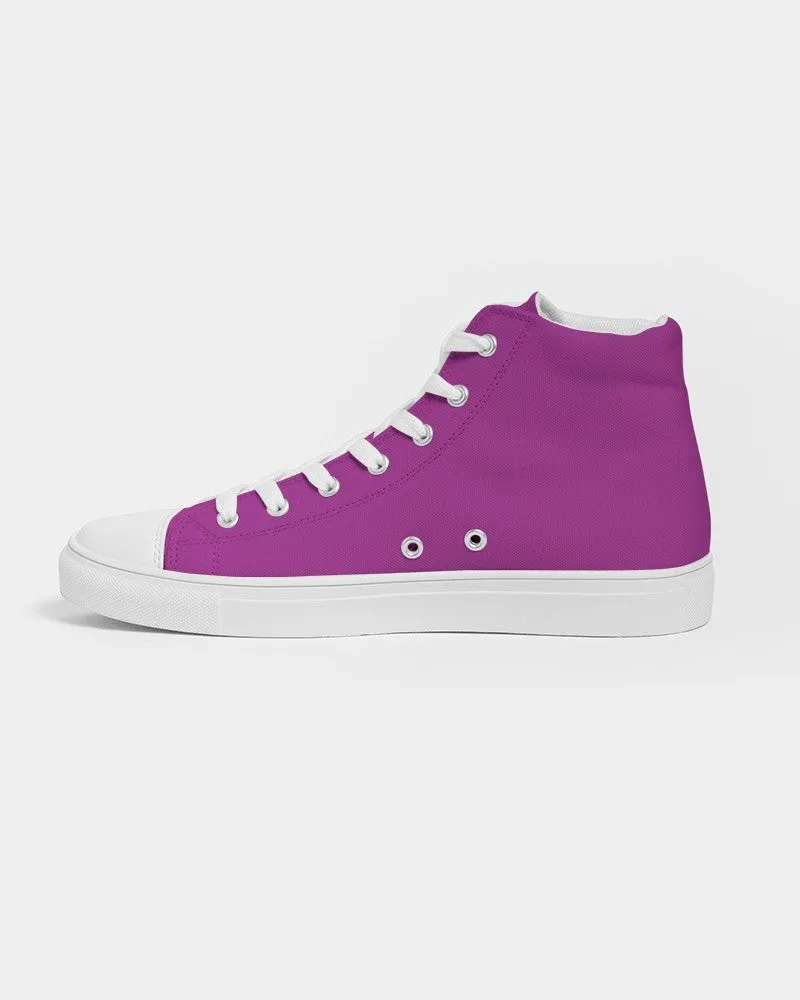 Bright Purple Women's High-top Canvas Sneakers | Women's | Bright Pure Purple | C38M100Y0K0