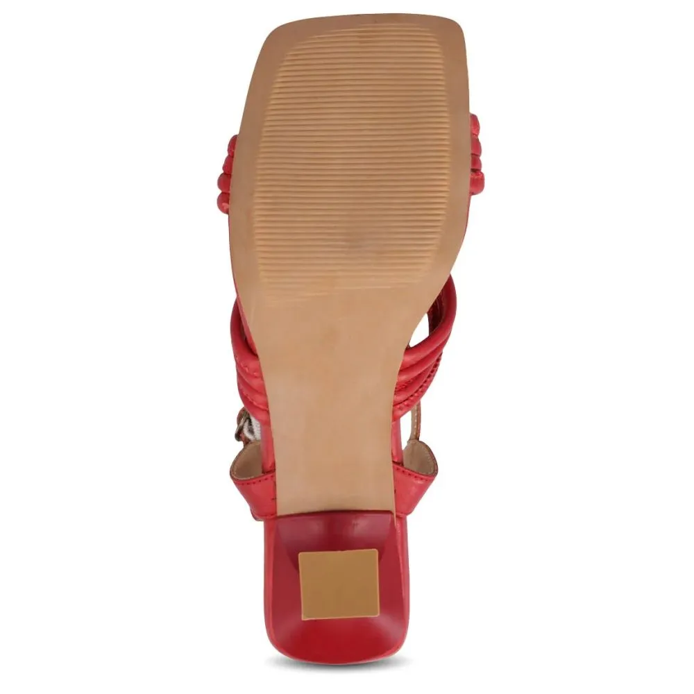 Bueno Women's Windsor Heeled Sandal in Red