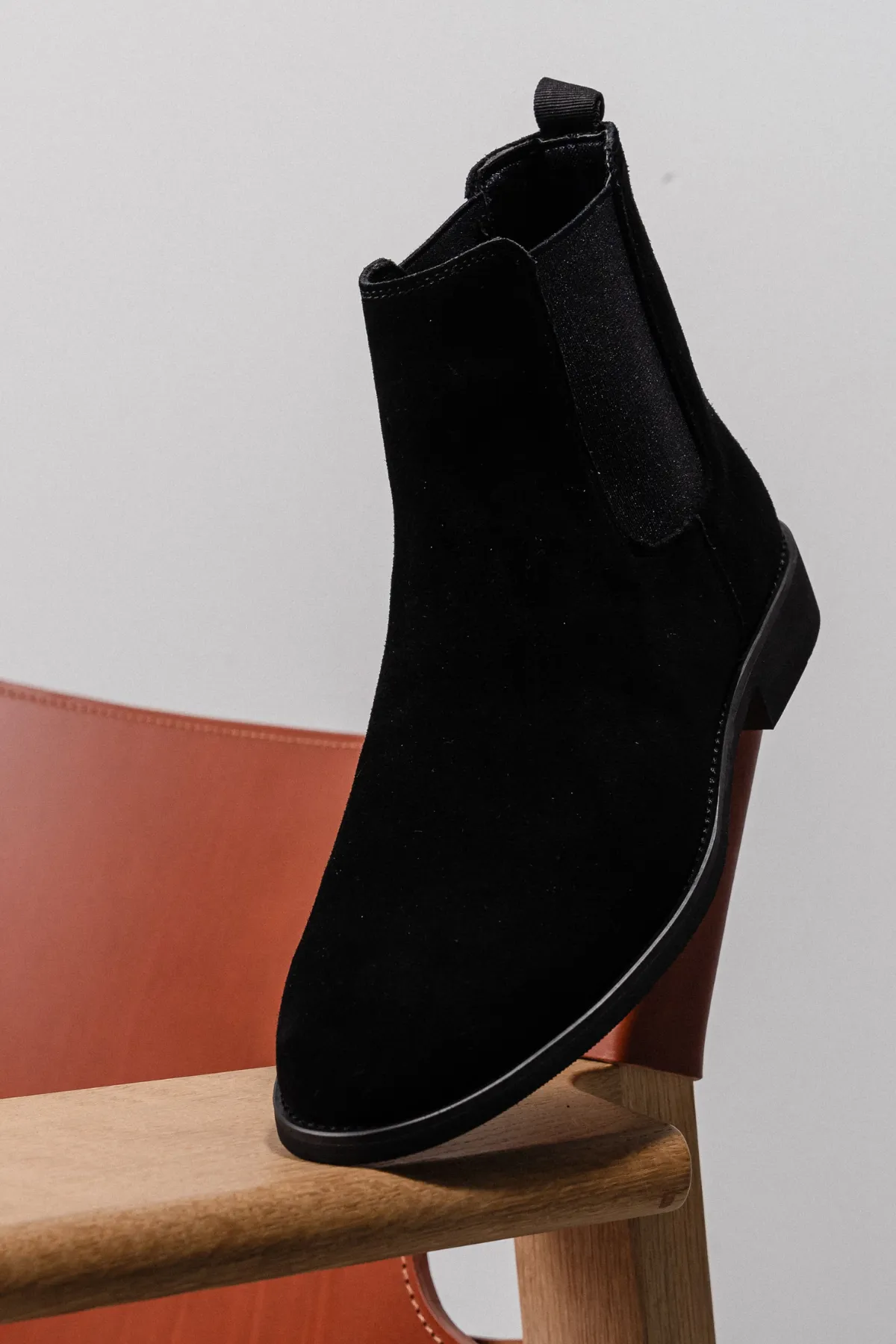 Chelsea Boots - Svart Semsket Skinn