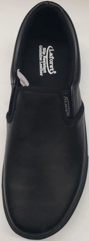 Clay -- Men's Slip Resistant Slip-On Sneaker- Black