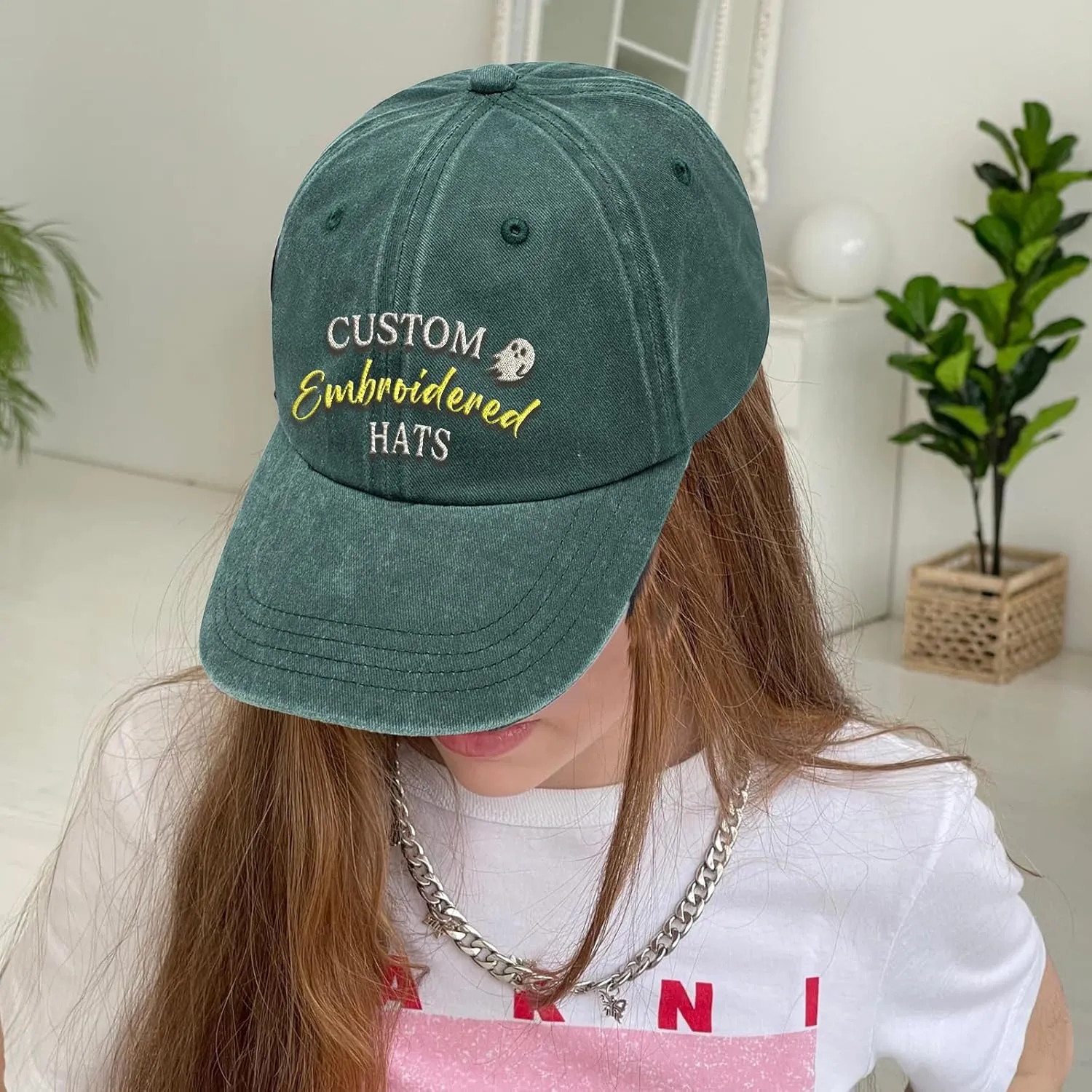 Custom Embroidered Hats, Personalized Baseball Caps with Logo Text, Customized Embroidered Baseball Hat Gifts for Men Women