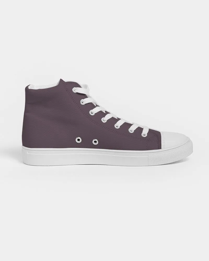 Dark Magenta Brown Men's High-top Canvas Sneakers | Men's | Dark Pale Pastel Magenta Brown | C0M30Y0K80