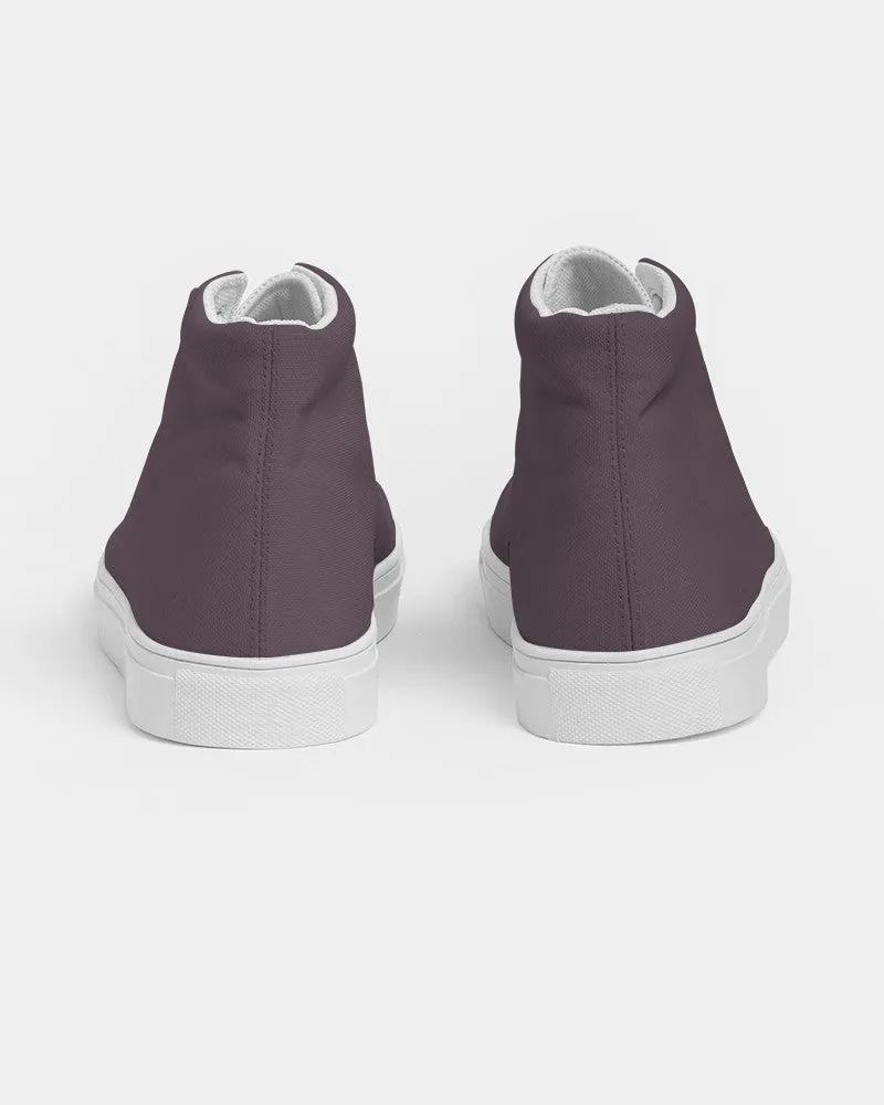 Dark Magenta Brown Men's High-top Canvas Sneakers | Men's | Dark Pale Pastel Magenta Brown | C0M30Y0K80
