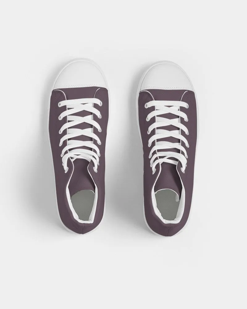 Dark Magenta Brown Men's High-top Canvas Sneakers | Men's | Dark Pale Pastel Magenta Brown | C0M30Y0K80