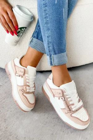 Fast Track Fashion Lace Up Platform Sneakers (Blush)