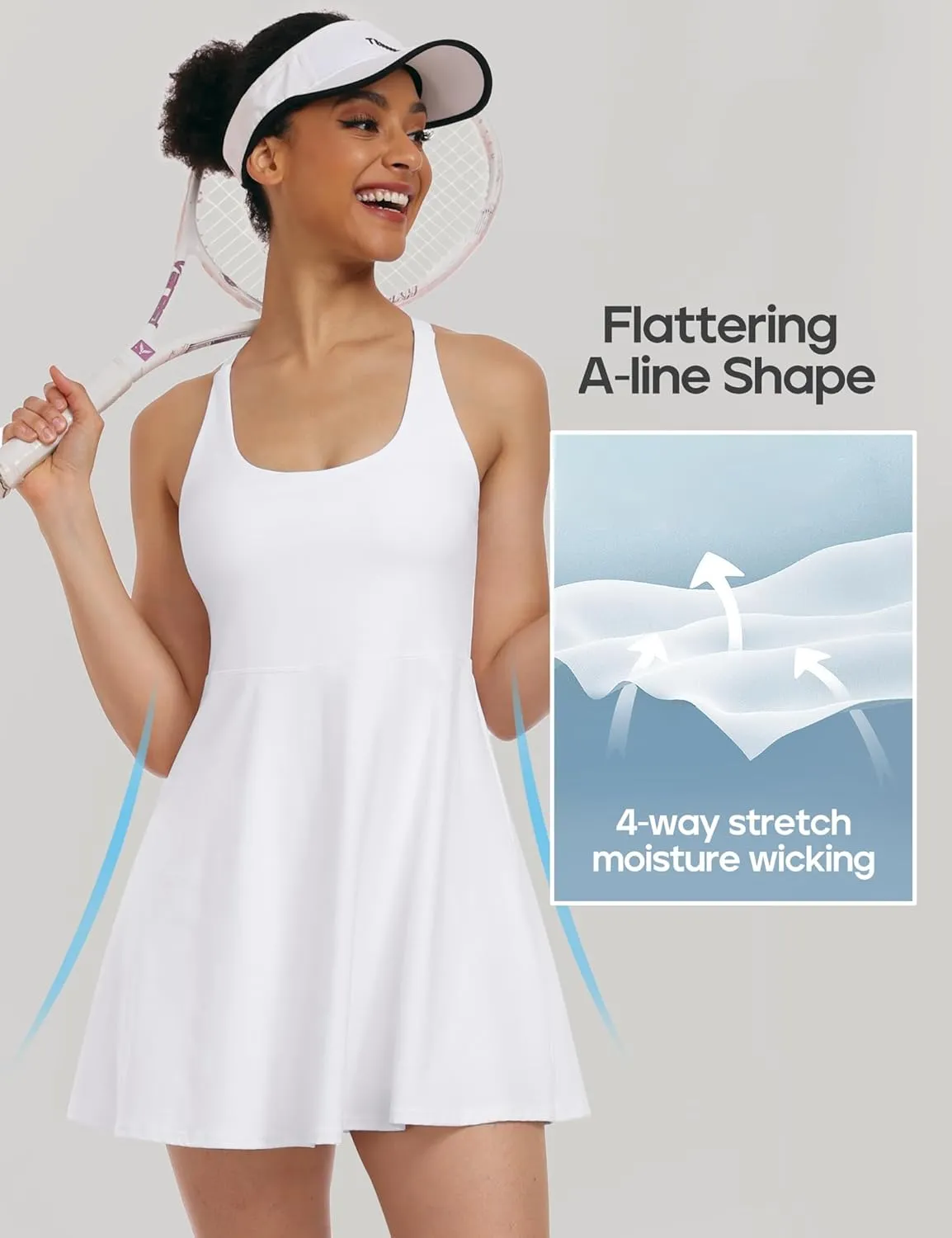 Heathyoga Tennis Dresses for Women Athletic Dress with Shorts Underneath Workout Dress with Pockets Summer Golf Outfits