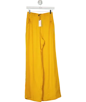 Karen Millen Yellow Premium Viscose Linen Woven Straight Leg Trouser UK 6
