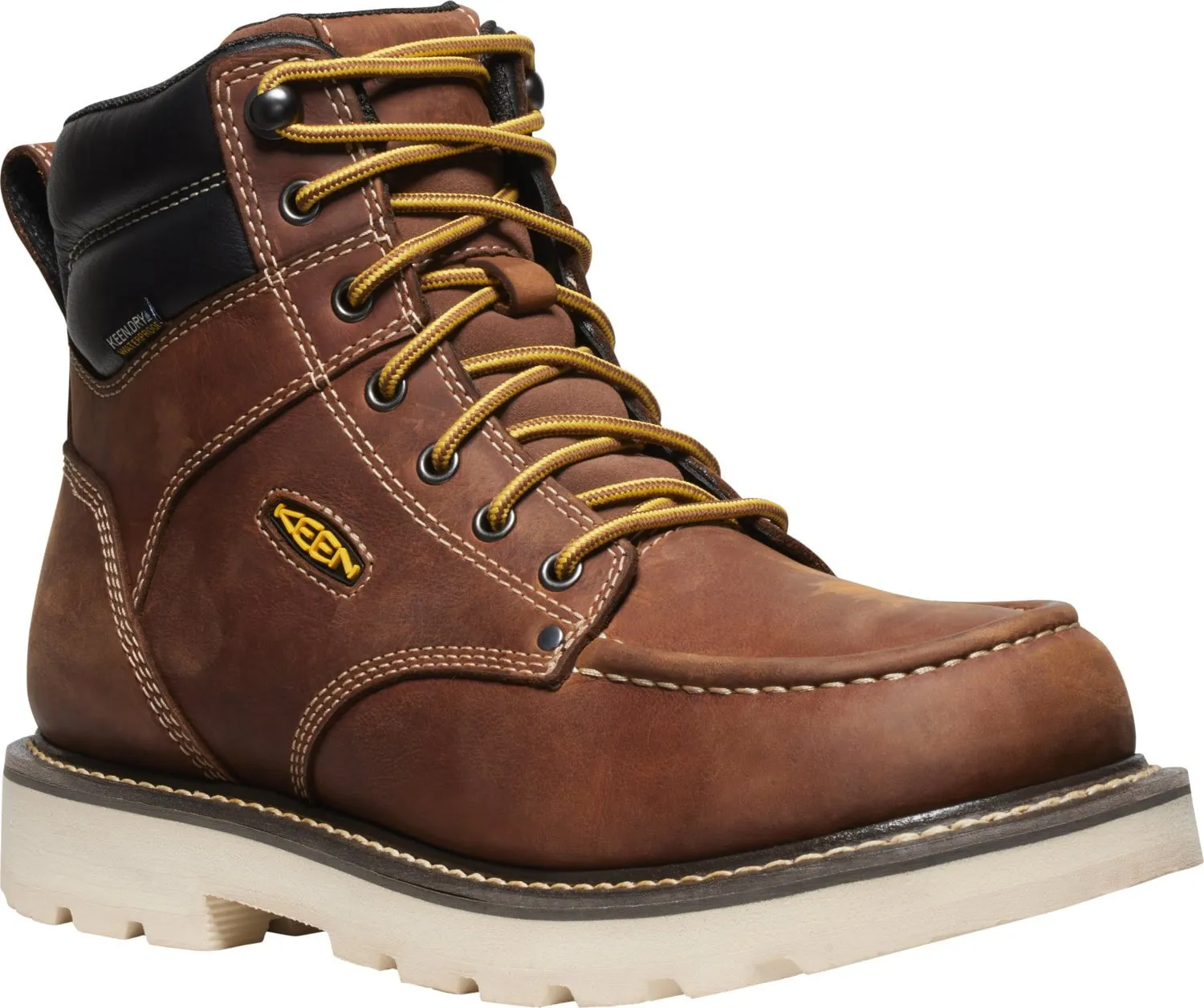 Keen Utility Mens Cincinnati 6in WP Soft Toe Tuscan Red Leather Work Boots