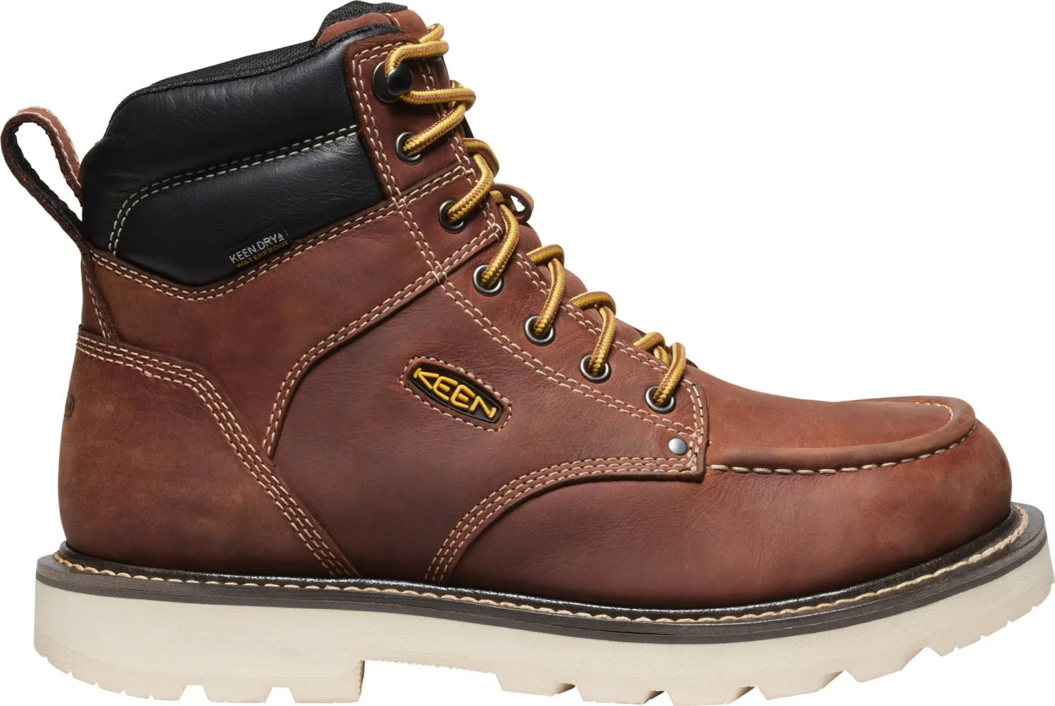 Keen Utility Mens Cincinnati 6in WP Soft Toe Tuscan Red Leather Work Boots