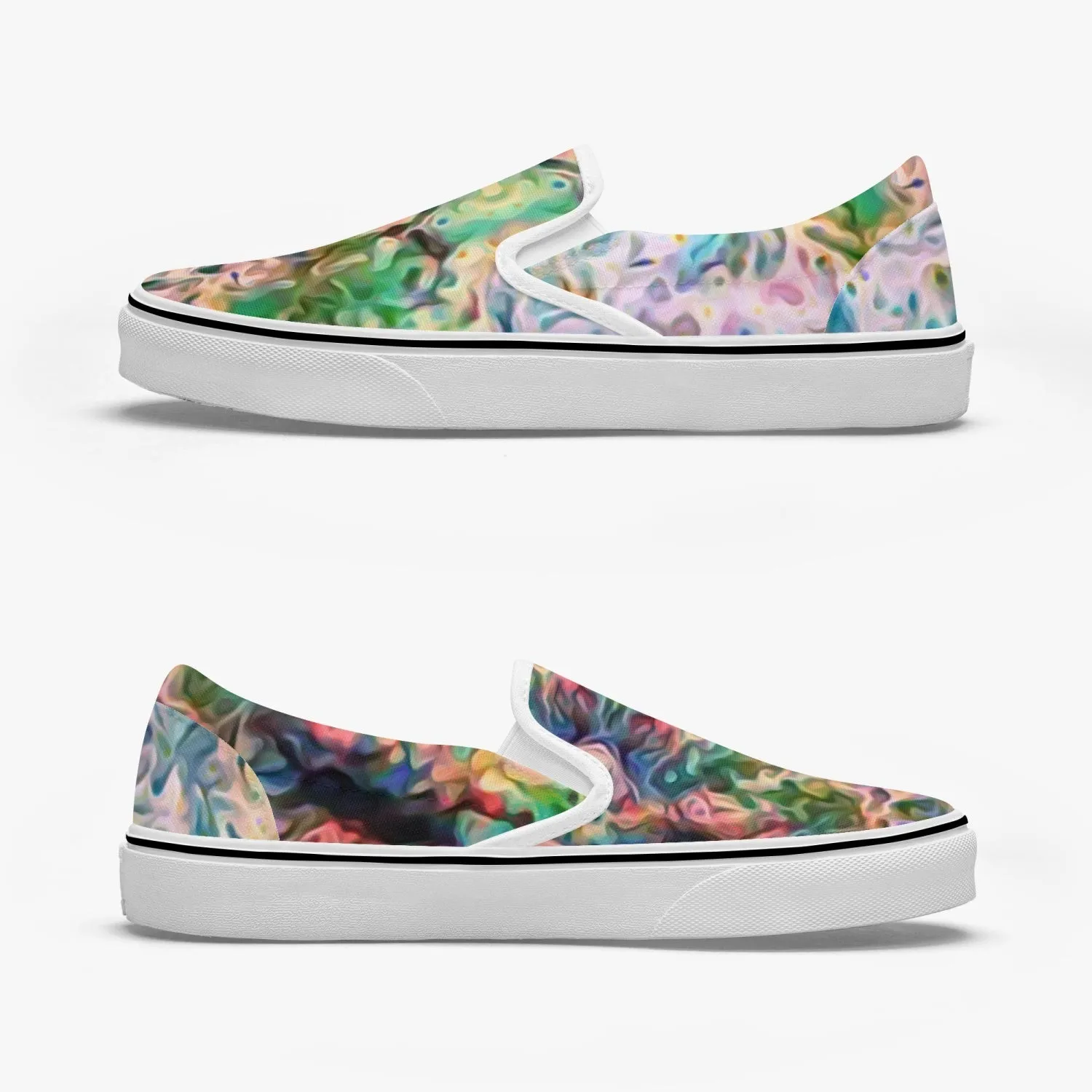 Lurian Wobble Split-Style Psychedelic Slip-On Shoes
