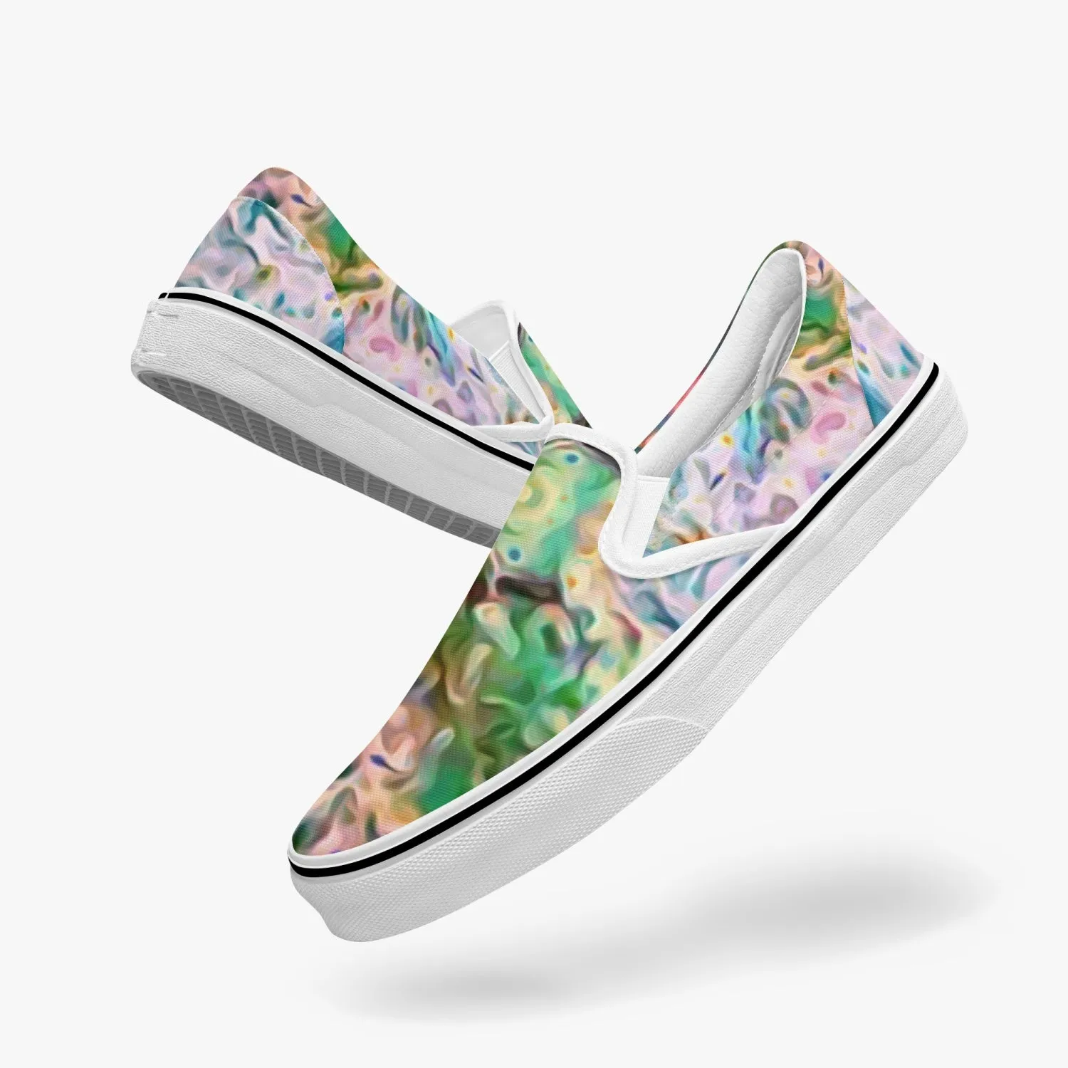 Lurian Wobble Split-Style Psychedelic Slip-On Shoes