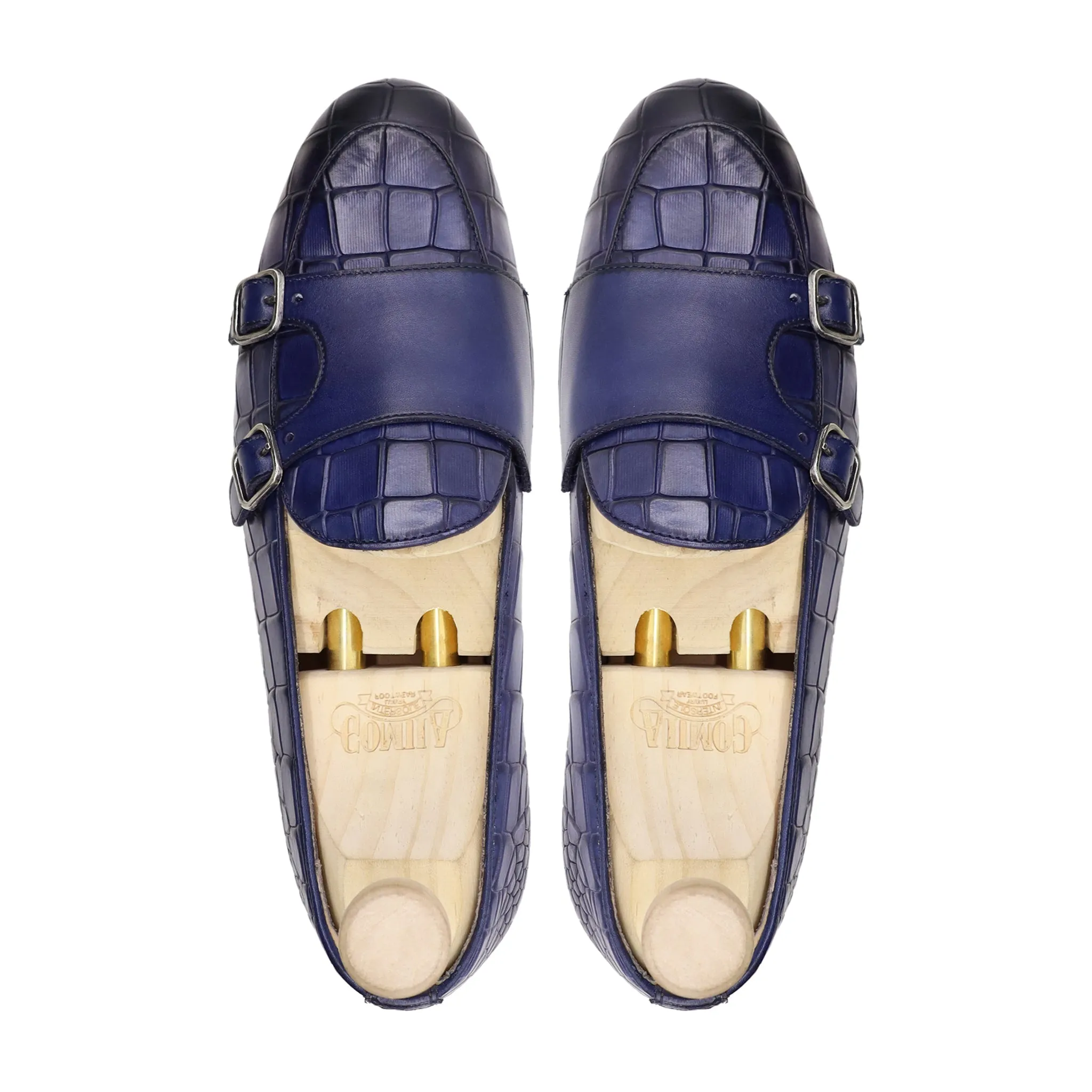 Medellin - Men's Blue Calf Leather Double Monkstrap