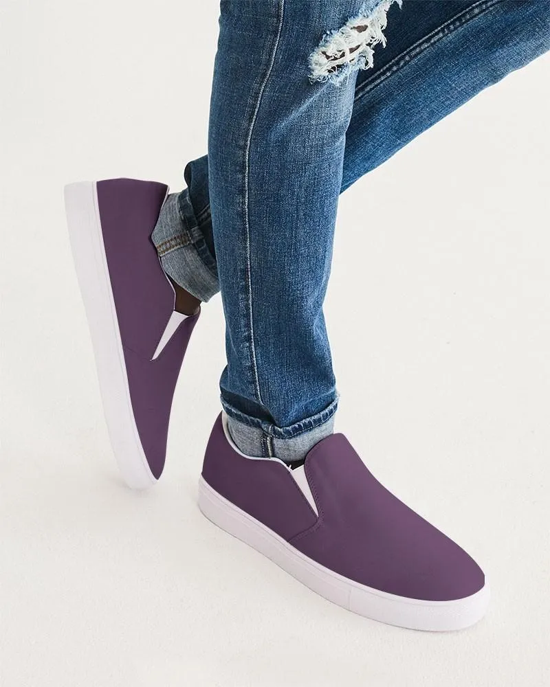 Medium Dark Purple Slip-On Canvas Sneakers | Men's | Medium Dark Pastel Purple | C30M60Y0K60