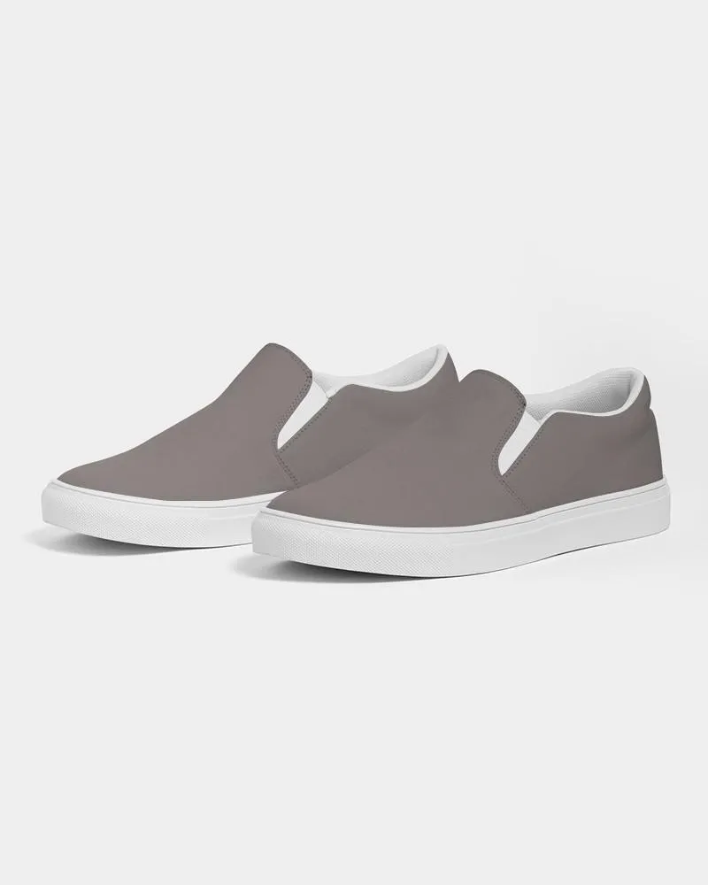 Medium Dark Red Brown Slip-On Canvas Sneakers | Men's | Medium Dark Pale Red Brown | C0M10Y10K60
