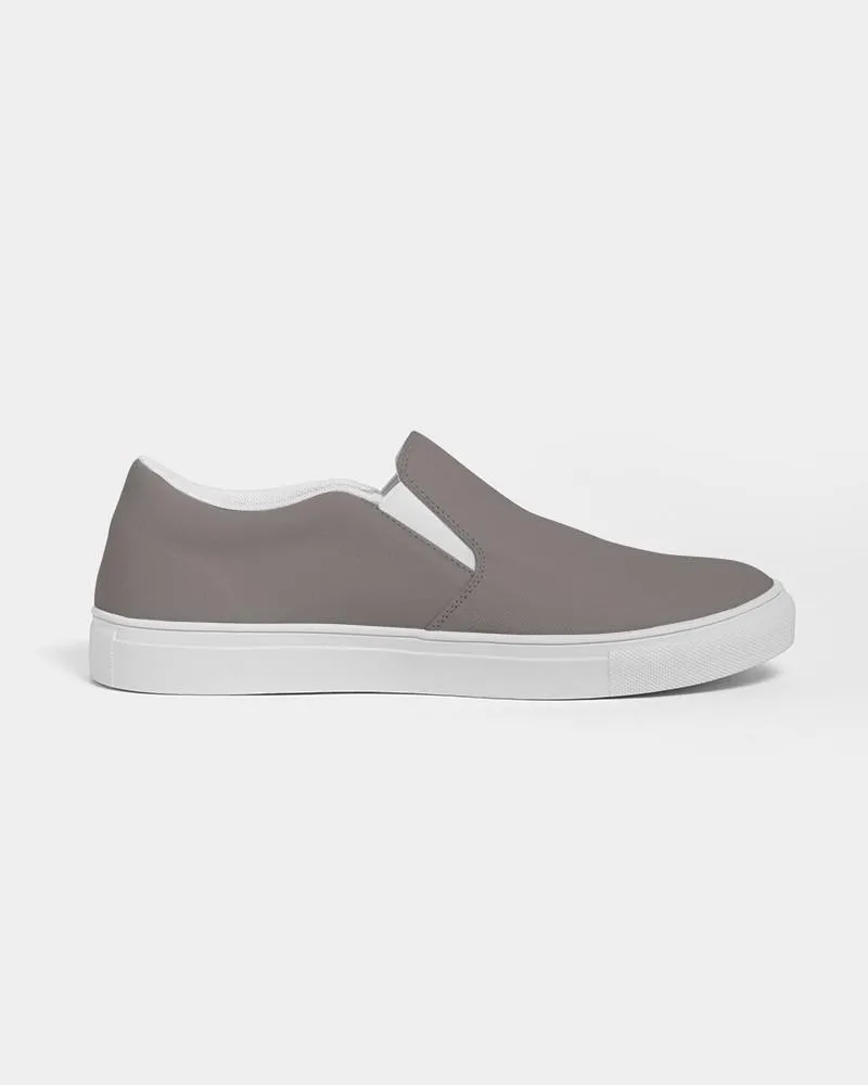 Medium Dark Red Brown Slip-On Canvas Sneakers | Men's | Medium Dark Pale Red Brown | C0M10Y10K60
