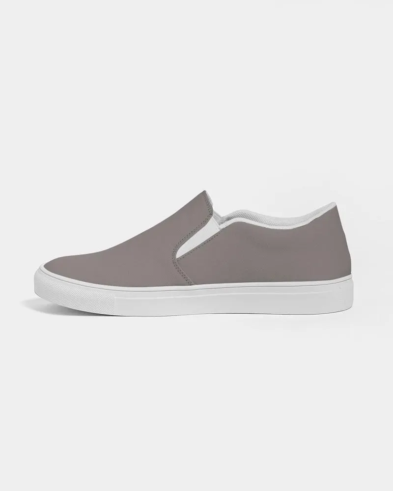 Medium Dark Red Brown Slip-On Canvas Sneakers | Men's | Medium Dark Pale Red Brown | C0M10Y10K60