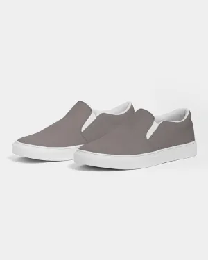 Medium Dark Red Brown Slip-On Canvas Sneakers | Men's | Medium Dark Pale Red Brown | C0M10Y10K60
