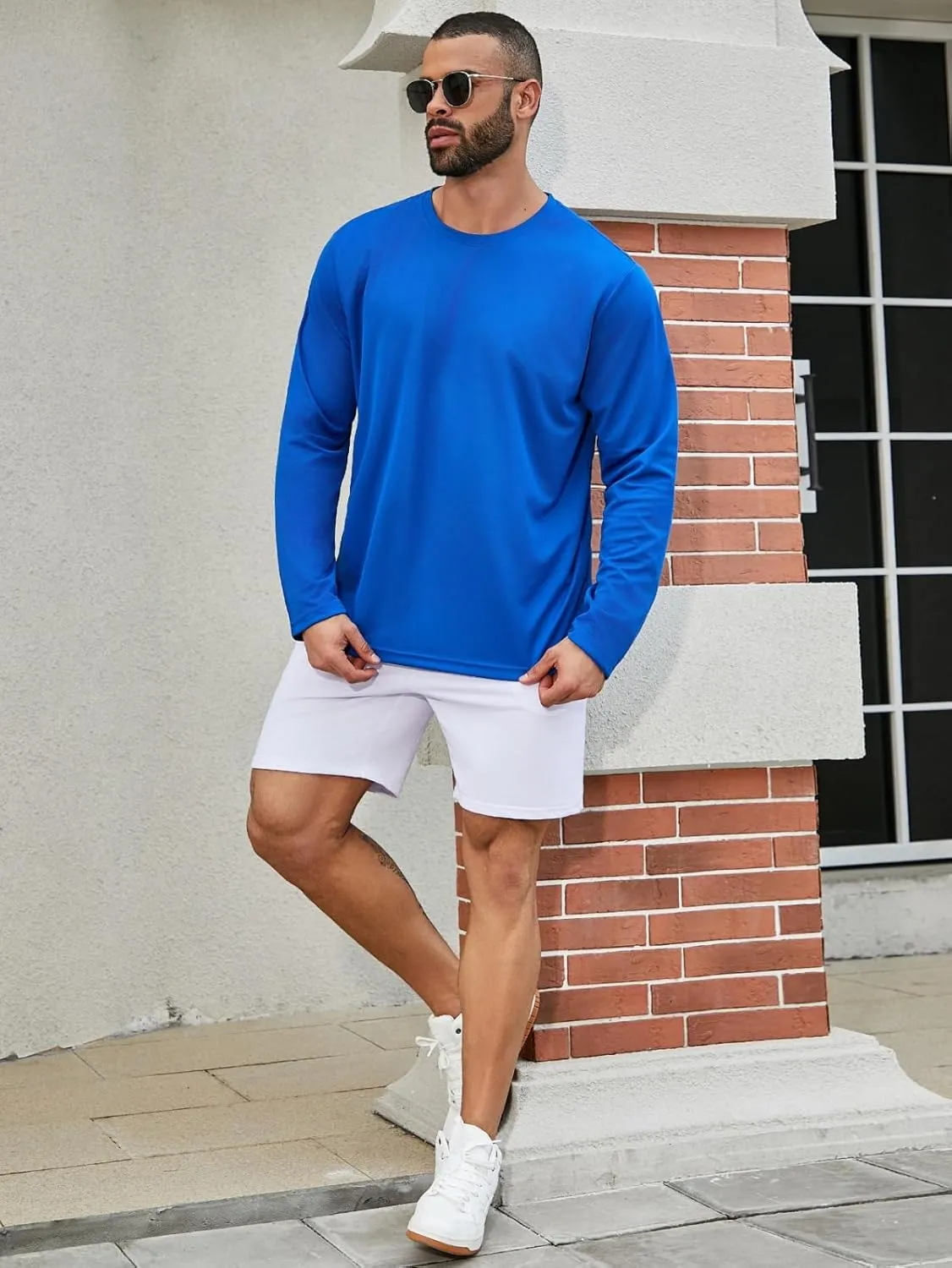Men UPF 50  Sun Protection Hoodie Long Sleeve T Shirts Pack Quick Dry Shirt for Athletic Running Activewear Workout