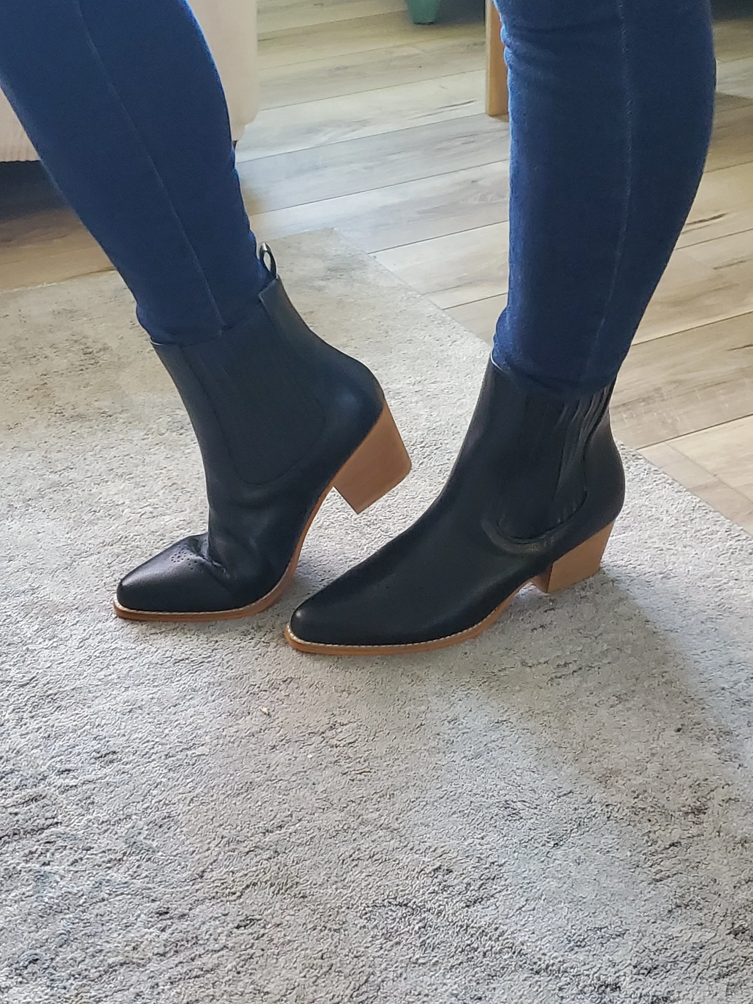 MMShoes Love the Journey Stacked Heel Chelsea Boot in Black
