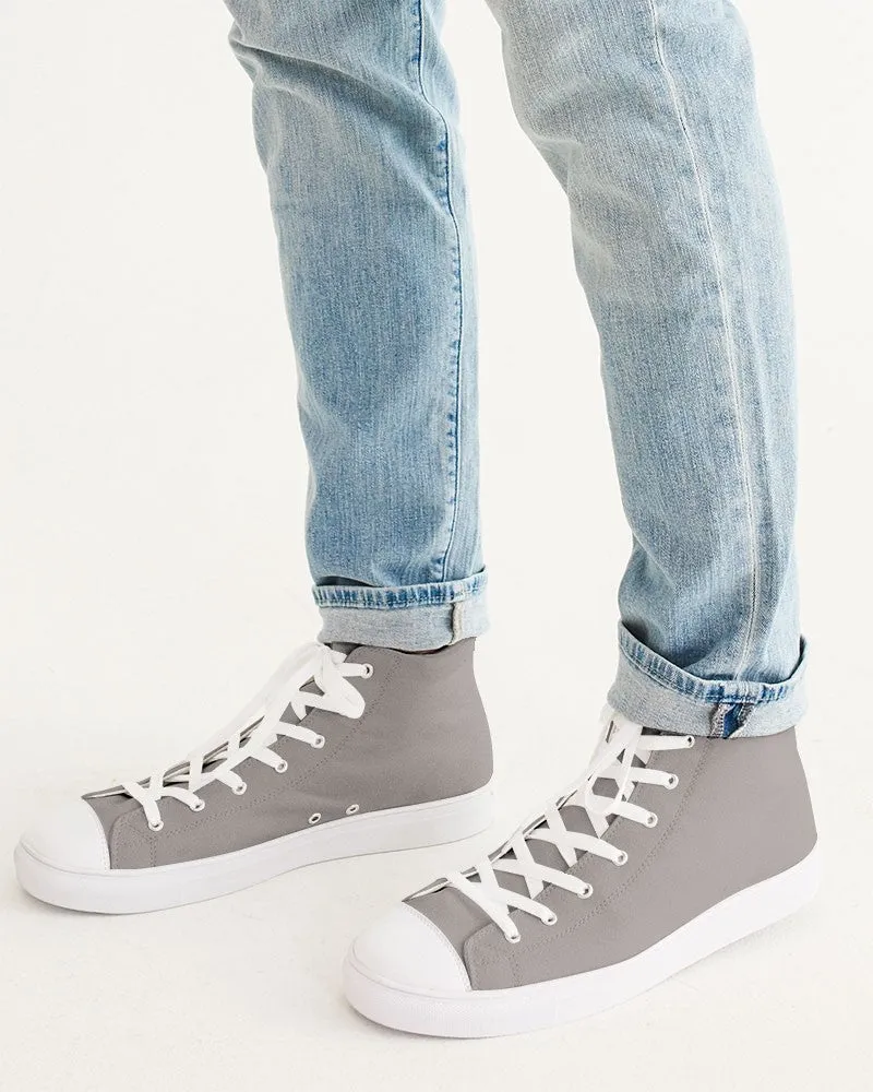 Muted Brown Men's High-top Canvas Sneakers | Men's | Muted Pale Brown | C30M30Y30K0