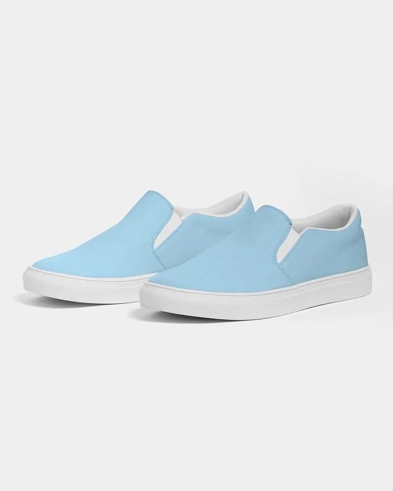 Pale Pastel Cyan Slip-On Canvas Sneakers | Women's | Bright Pale Pastel Cyan | C30M0Y0K0