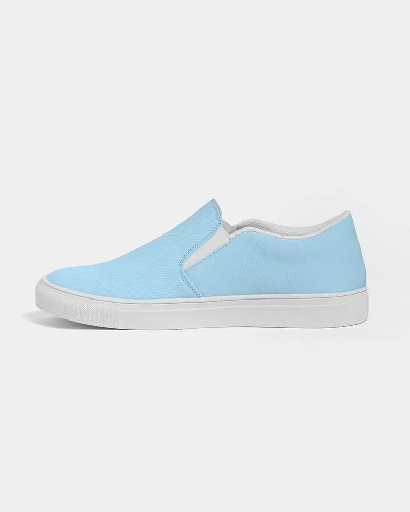 Pale Pastel Cyan Slip-On Canvas Sneakers | Women's | Bright Pale Pastel Cyan | C30M0Y0K0