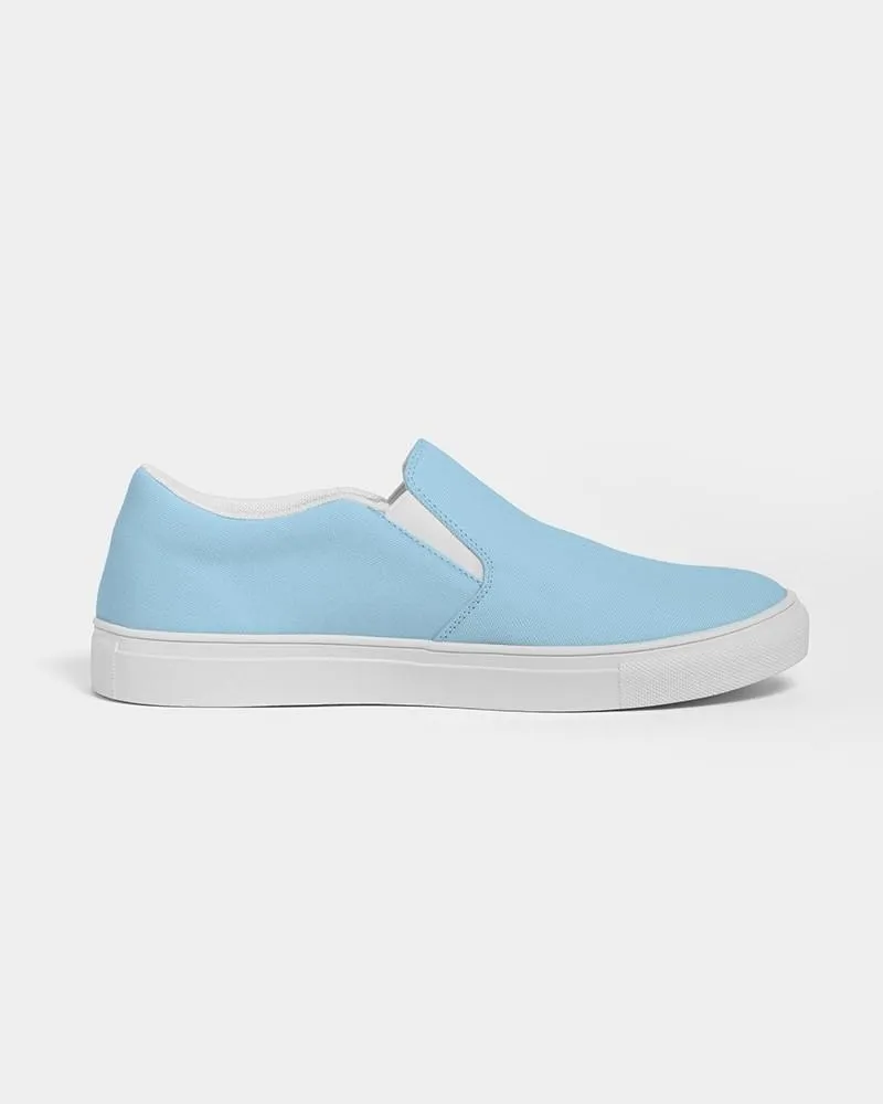 Pale Pastel Cyan Slip-On Canvas Sneakers | Women's | Bright Pale Pastel Cyan | C30M0Y0K0