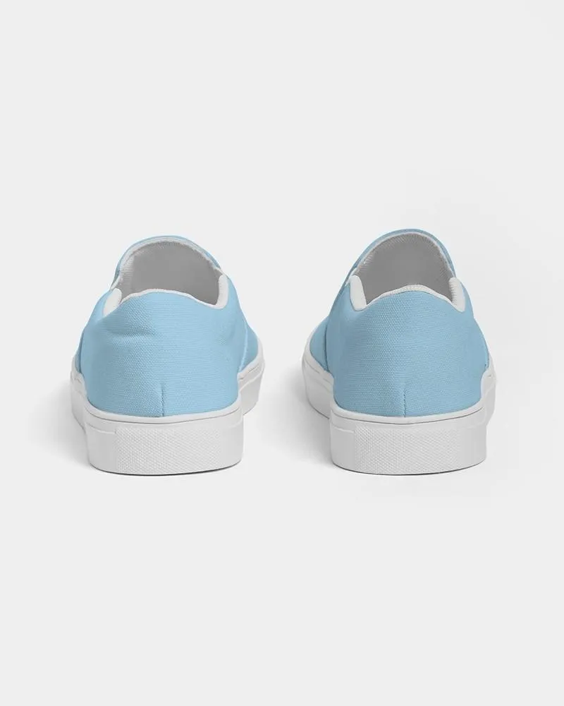 Pale Pastel Cyan Slip-On Canvas Sneakers | Women's | Bright Pale Pastel Cyan | C30M0Y0K0