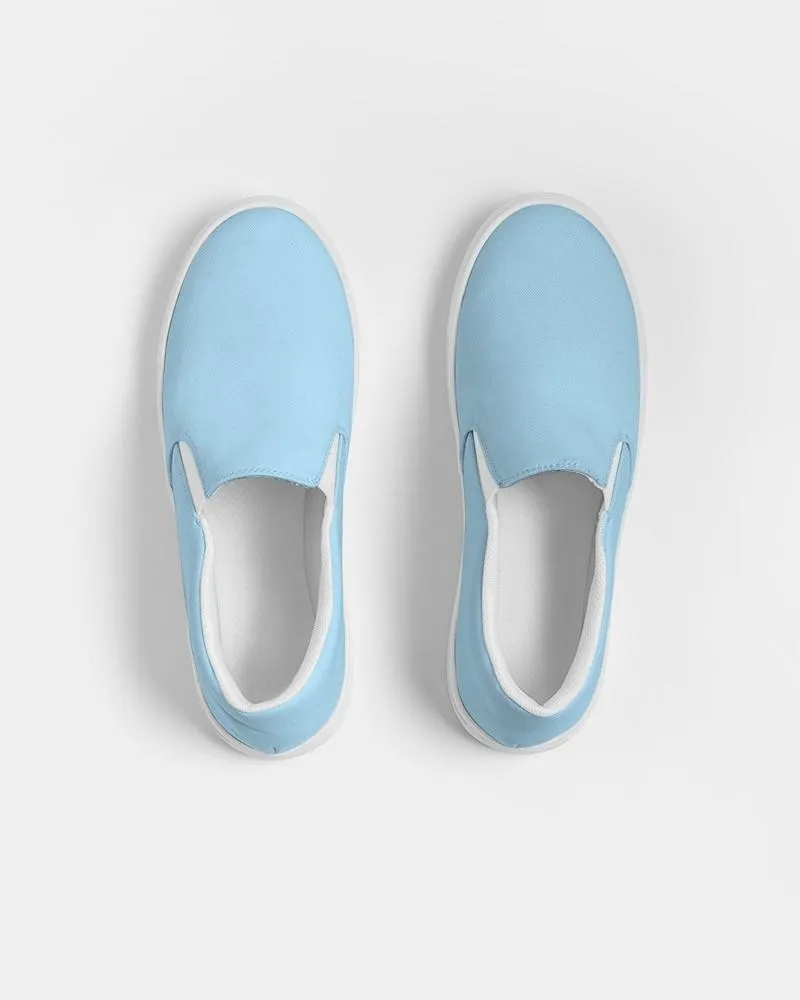 Pale Pastel Cyan Slip-On Canvas Sneakers | Women's | Bright Pale Pastel Cyan | C30M0Y0K0