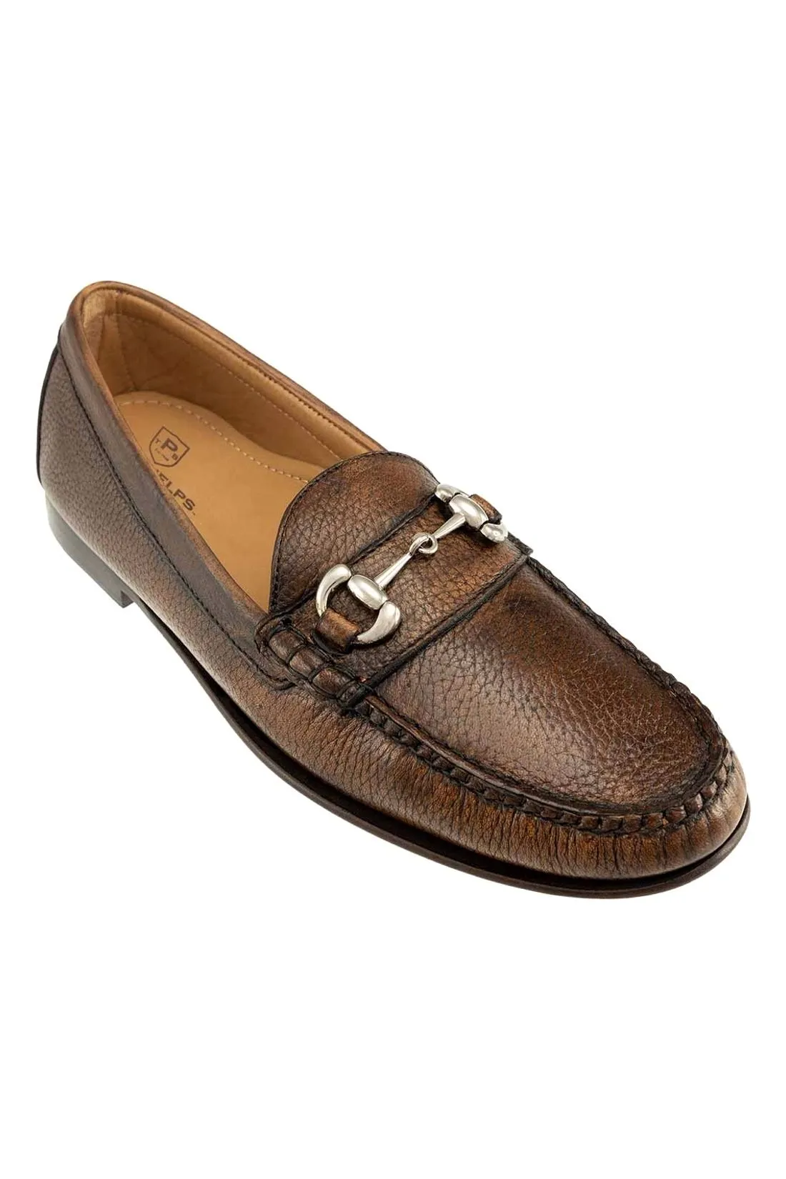 Preston Deerskin Bit Loafer in Chestnut by T.B. Phelps