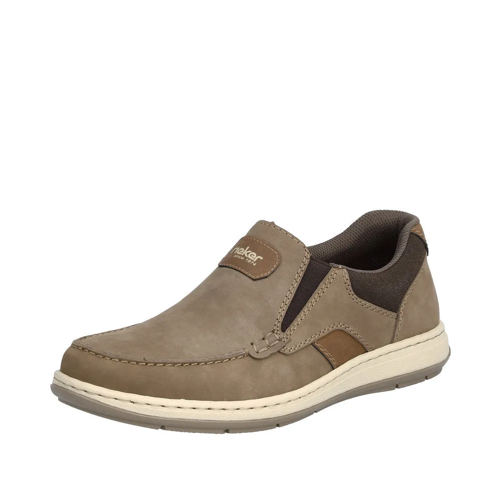 Rieker 17368-25 Randall Mens Brown Leather Slip On Loafers
