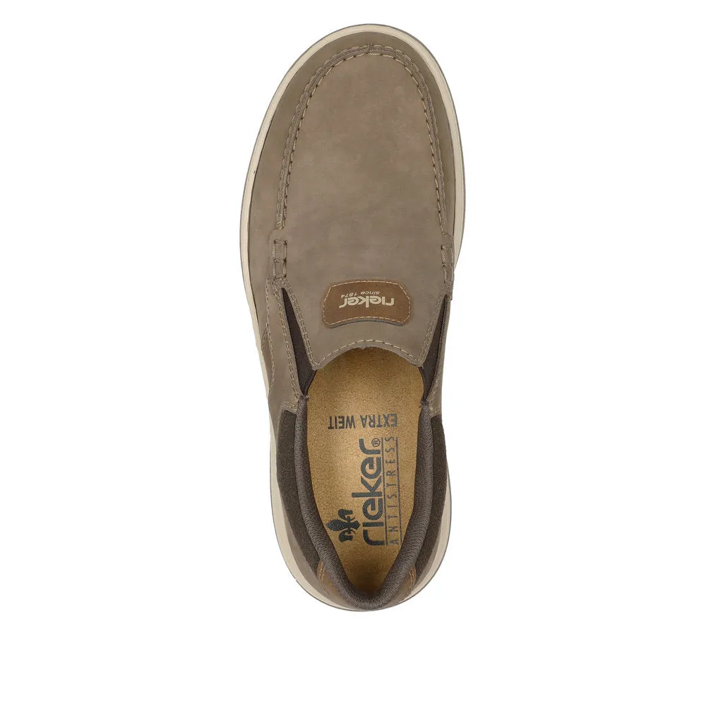 Rieker 17368-25 Randall Mens Brown Leather Slip On Loafers
