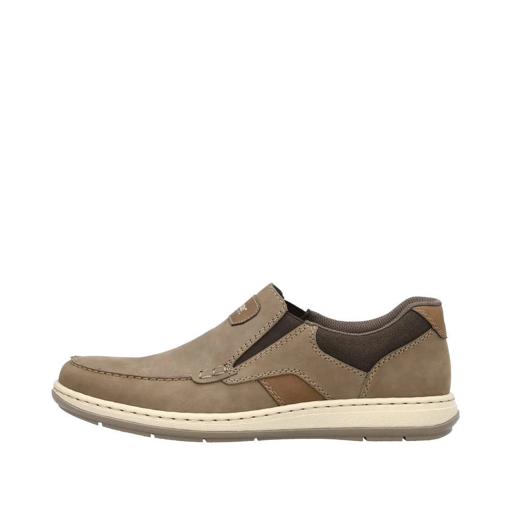 Rieker 17368-25 Randall Mens Brown Leather Slip On Loafers
