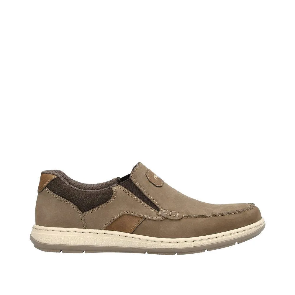 Rieker 17368-25 Randall Mens Brown Leather Slip On Loafers