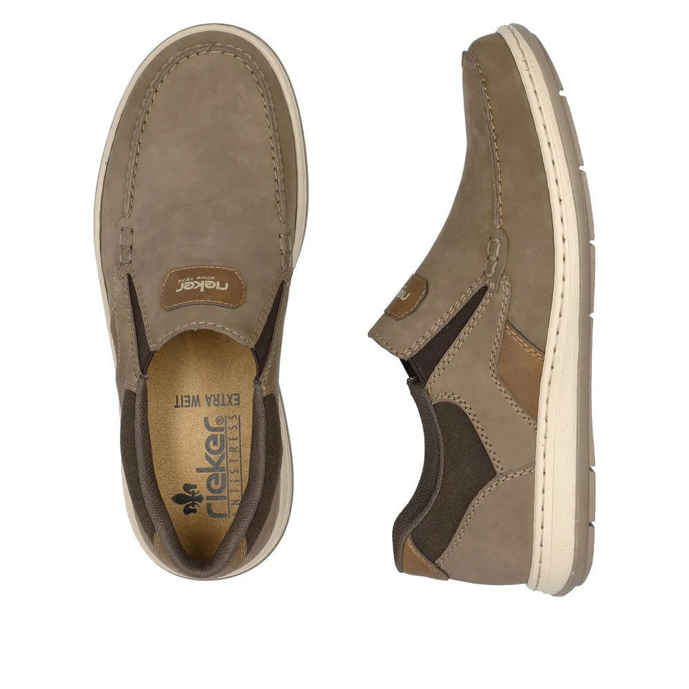 Rieker 17368-25 Randall Mens Brown Leather Slip On Loafers