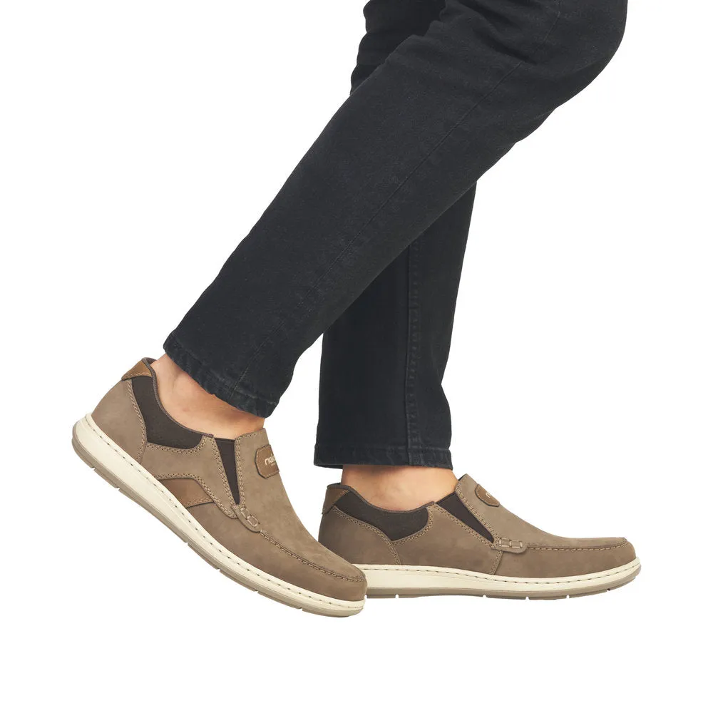 Rieker 17368-25 Randall Mens Brown Leather Slip On Loafers