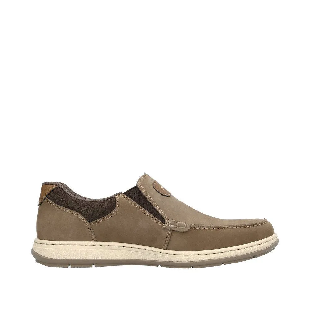 Rieker 17368-25 Randall Mens Brown Leather Slip On Loafers