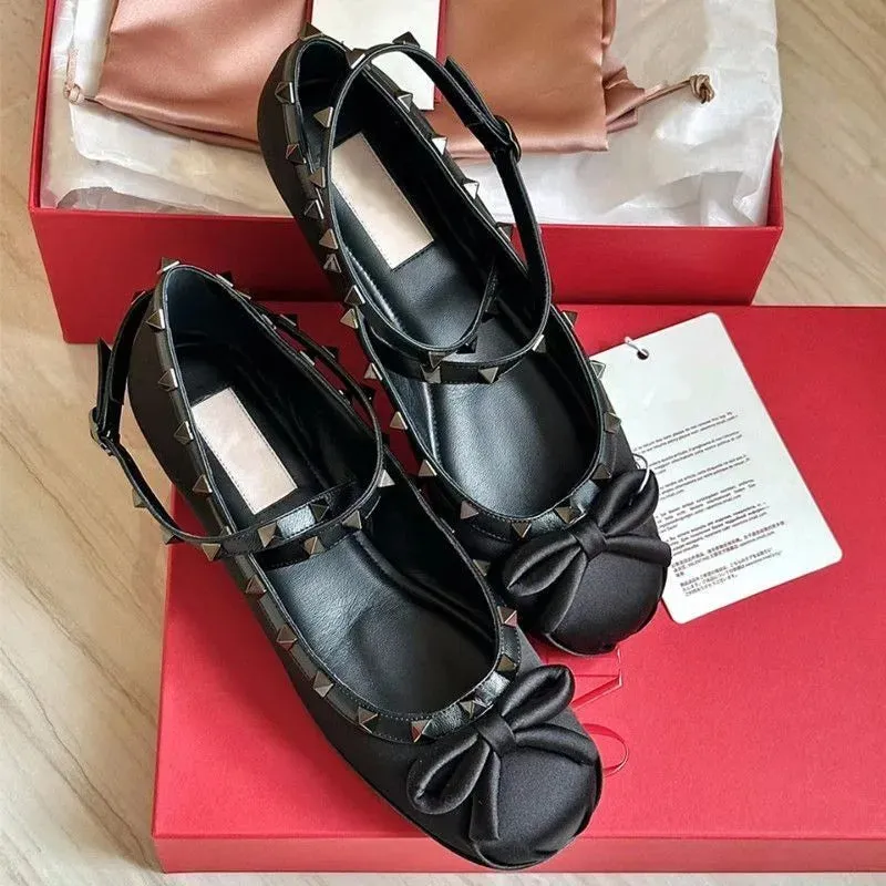 Rivet Buckle Ballet Style Shoes